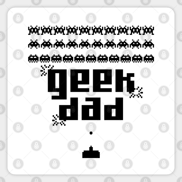 Geek Dad Space Invaders Design Magnet by Jahaziel Sandoval